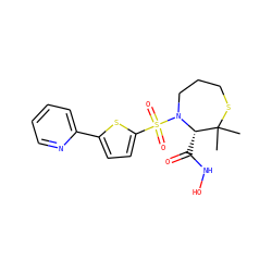 CC1(C)SCCCN(S(=O)(=O)c2ccc(-c3ccccn3)s2)[C@H]1C(=O)NO ZINC000013801778