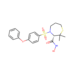 CC1(C)SCCCN(S(=O)(=O)c2ccc(Oc3ccccc3)cc2)[C@H]1C(=O)NO ZINC000013801777