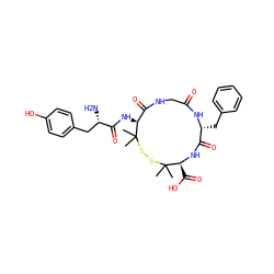 CC1(C)SSC(C)(C)[C@@H](NC(=O)[C@@H](N)Cc2ccc(O)cc2)C(=O)NCC(=O)N[C@H](Cc2ccccc2)C(=O)N[C@H]1C(=O)O ZINC000029556206