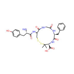 CC1(C)SSC[C@@H](NC(=O)[C@@H](N)Cc2ccc(O)cc2)C(=O)NCC(=O)N[C@@H](Cc2ccccc2)C(=O)N[C@H]1C(=O)O ZINC000026827525