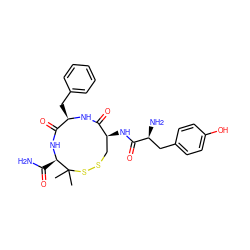 CC1(C)SSC[C@H](NC(=O)[C@@H](N)Cc2ccc(O)cc2)C(=O)N[C@H](Cc2ccccc2)C(=O)N[C@@H]1C(N)=O ZINC000027091669