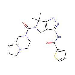 CC1(C)c2[nH]nc(NC(=O)c3cccs3)c2CN1C(=O)N1CCN2CCC[C@@H]2C1 ZINC000114182186