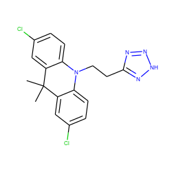 CC1(C)c2cc(Cl)ccc2N(CCc2nn[nH]n2)c2ccc(Cl)cc21 ZINC000218603801