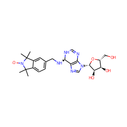 CC1(C)c2ccc(CN[C@H]3NC=Nc4c3ncn4[C@@H]3O[C@H](CO)[C@@H](O)[C@H]3O)cc2C(C)(C)N1[O] ZINC000102036454