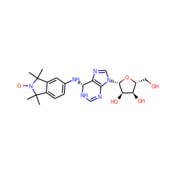 CC1(C)c2ccc(N[C@H]3NC=Nc4c3ncn4[C@@H]3O[C@H](CO)[C@@H](O)[C@H]3O)cc2C(C)(C)N1[O] ZINC000102063949