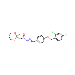 CC1(CC(=O)N/N=C/c2ccc(OCc3ccc(Cl)cc3Cl)cc2)OCCCO1 ZINC000000805325