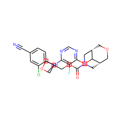 CC1(COC(=O)N2C[C@H]3COC[C@@H](C2)C3Oc2ncnc(Nc3ccc(C#N)cc3Cl)c2F)COC1 ZINC000204470024