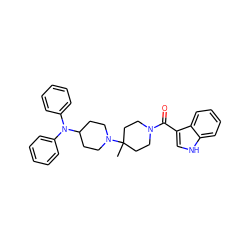 CC1(N2CCC(N(c3ccccc3)c3ccccc3)CC2)CCN(C(=O)c2c[nH]c3ccccc23)CC1 ZINC000013560298