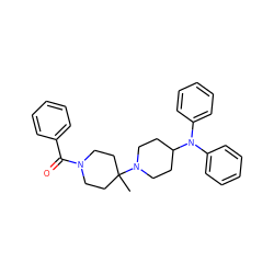 CC1(N2CCC(N(c3ccccc3)c3ccccc3)CC2)CCN(C(=O)c2ccccc2)CC1 ZINC000013560291