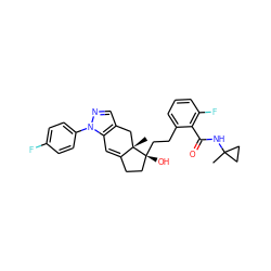 CC1(NC(=O)c2c(F)cccc2CC[C@]2(O)CCC3=Cc4c(cnn4-c4ccc(F)cc4)C[C@@]32C)CC1 ZINC000095561238