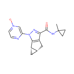 CC1(NC(=O)c2nn(-c3c[n+]([O-])ccn3)c3c2C[C@@H]2C[C@H]32)CC1 ZINC000143916585