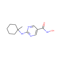 CC1(Nc2ncc(C(=O)NO)cn2)CCCCC1 ZINC000166680748