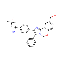 CC1(O)CC(N)(c2ccc(-c3nc4n(c3-c3ccccc3)COc3ccc(CO)cc3-4)cc2)C1 ZINC000169703895