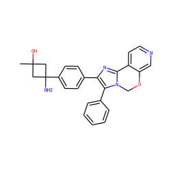 CC1(O)CC(N)(c2ccc(-c3nc4n(c3-c3ccccc3)COc3cnccc3-4)cc2)C1 ZINC000169703887