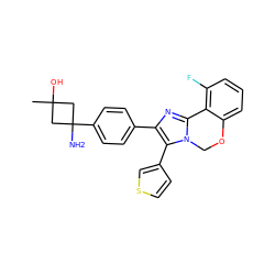 CC1(O)CC(N)(c2ccc(-c3nc4n(c3-c3ccsc3)COc3cccc(F)c3-4)cc2)C1 ZINC000169703859