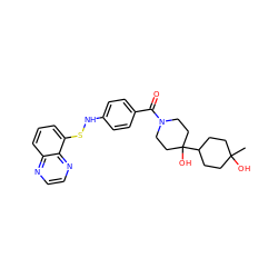 CC1(O)CCC(C2(O)CCN(C(=O)c3ccc(NSc4cccc5nccnc45)cc3)CC2)CC1 ZINC000653671226