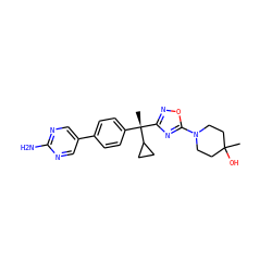 CC1(O)CCN(c2nc([C@@](C)(c3ccc(-c4cnc(N)nc4)cc3)C3CC3)no2)CC1 ZINC000114352202