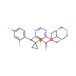 CC1(OC(=O)N2C[C@H]3COC[C@@H](C2)C3Oc2ncnc(Nc3ccc(F)cc3F)c2F)CC1 ZINC000140685454