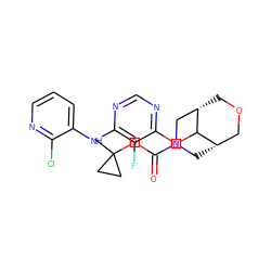 CC1(OC(=O)N2C[C@H]3COC[C@@H](C2)C3Oc2ncnc(Nc3cccnc3Cl)c2F)CC1 ZINC000220649622