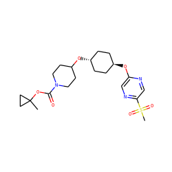 CC1(OC(=O)N2CCC(O[C@H]3CC[C@H](Oc4cnc(S(C)(=O)=O)cn4)CC3)CC2)CC1 ZINC000473104961