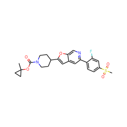 CC1(OC(=O)N2CCC(c3cc4cc(-c5ccc(S(C)(=O)=O)cc5F)ncc4o3)CC2)CC1 ZINC000204943576