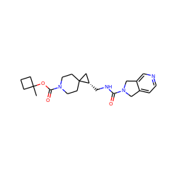 CC1(OC(=O)N2CCC3(CC2)C[C@@H]3CNC(=O)N2Cc3ccncc3C2)CCC1 ZINC001772599217