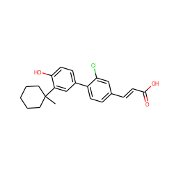 CC1(c2cc(-c3ccc(/C=C/C(=O)O)cc3Cl)ccc2O)CCCCC1 ZINC000040392617