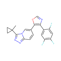 CC1(c2nnc3ccc(-c4ocnc4-c4cc(F)c(F)cc4F)cn23)CC1 ZINC000003963025