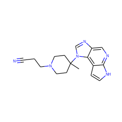 CC1(n2cnc3cnc4[nH]ccc4c32)CCN(CCC#N)CC1 ZINC000095574257