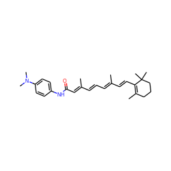 CC1=C(/C=C/C(C)=C/C=C/C(C)=C/C(=O)Nc2ccc(N(C)C)cc2)C(C)(C)CCC1 ZINC000072108024