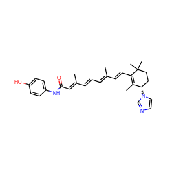 CC1=C(/C=C/C(C)=C/C=C/C(C)=C/C(=O)Nc2ccc(O)cc2)C(C)(C)CC[C@@H]1n1ccnc1 ZINC000013586651