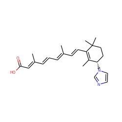 CC1=C(/C=C/C(C)=C/C=C/C(C)=C/C(=O)O)C(C)(C)CC[C@@H]1n1ccnc1 ZINC000040434386