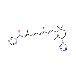 CC1=C(/C=C/C(C)=C/C=C/C(C)=C/C(=O)n2ccnc2)C(C)(C)CC[C@@H]1n1ccnc1 ZINC000013586649