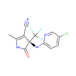 CC1=C(C#N)[C@](Nc2ccc(Cl)cn2)(C(F)(F)F)C(=O)N1 ZINC000004718000