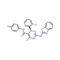 CC1=C(C(=O)Nc2ccc(C)cc2)[C@@H](c2ccccc2Br)N=C(Nc2nc3ccccc3o2)N1 ZINC000139366365