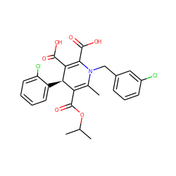 CC1=C(C(=O)OC(C)C)[C@@H](c2ccccc2Cl)C(C(=O)O)=C(C(=O)O)N1Cc1cccc(Cl)c1 ZINC000013553497