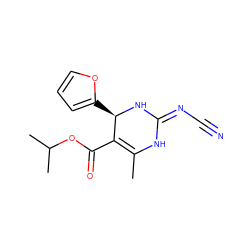 CC1=C(C(=O)OC(C)C)[C@@H](c2ccco2)NC(=NC#N)N1 ZINC001772585016