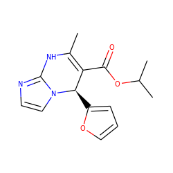 CC1=C(C(=O)OC(C)C)[C@@H](c2ccco2)n2ccnc2N1 ZINC000653745168