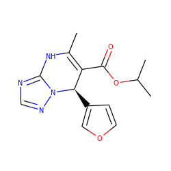 CC1=C(C(=O)OC(C)C)[C@@H](c2ccoc2)n2ncnc2N1 ZINC000020606721