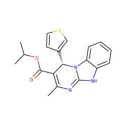 CC1=C(C(=O)OC(C)C)[C@H](c2ccsc2)N2C(=N1)Nc1ccccc12 ZINC000653720240