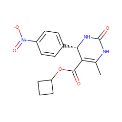 CC1=C(C(=O)OC2CCC2)[C@H](c2ccc([N+](=O)[O-])cc2)NC(=O)N1 ZINC000036185146