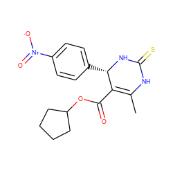 CC1=C(C(=O)OC2CCCC2)[C@H](c2ccc([N+](=O)[O-])cc2)NC(=S)N1 ZINC000036185150