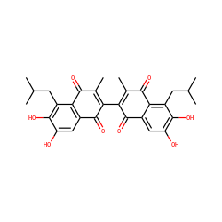 CC1=C(C2=C(C)C(=O)c3c(cc(O)c(O)c3CC(C)C)C2=O)C(=O)c2cc(O)c(O)c(CC(C)C)c2C1=O ZINC000064527144