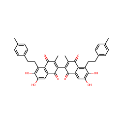 CC1=C(C2=C(C)C(=O)c3c(cc(O)c(O)c3CCc3ccc(C)cc3)C2=O)C(=O)c2cc(O)c(O)c(CCc3ccc(C)cc3)c2C1=O ZINC000068250112