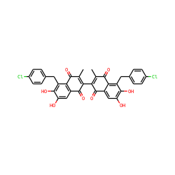 CC1=C(C2=C(C)C(=O)c3c(cc(O)c(O)c3Cc3ccc(Cl)cc3)C2=O)C(=O)c2cc(O)c(O)c(Cc3ccc(Cl)cc3)c2C1=O ZINC000072148938