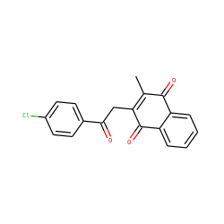 CC1=C(CC(=O)c2ccc(Cl)cc2)C(=O)c2ccccc2C1=O ZINC000001384960