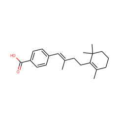 CC1=C(CC/C(C)=C/c2ccc(C(=O)O)cc2)C(C)(C)CCC1 ZINC000013832724