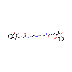 CC1=C(CCCC(=O)NCCCCNCCCNC(=O)CCCC2=C(C)C(=O)c3ccccc3C2=O)C(=O)c2ccccc2C1=O ZINC000036113890