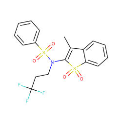 CC1=C(N(CCC(F)(F)F)S(=O)(=O)c2ccccc2)S(=O)(=O)c2ccccc21 ZINC000115233366