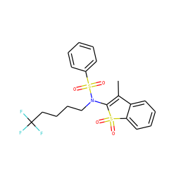 CC1=C(N(CCCCC(F)(F)F)S(=O)(=O)c2ccccc2)S(=O)(=O)c2ccccc21 ZINC000115232642